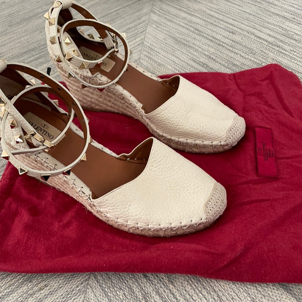 Valentino Rockstud Platform Espadrille